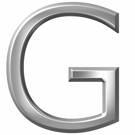 simsearch:400-04543513,k - 3d silver letter G isolated in white Stock Photo - Budget Royalty-Free & Subscription, Code: 400-04700606