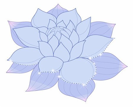 simsearch:400-04696103,k - drawing of blue lotus with flash in a white background Stock Photo - Budget Royalty-Free & Subscription, Code: 400-04700797