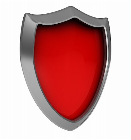 firewall white guard - abstract 3d illustration of red shield icon isolated over white background Stock Photo - Budget Royalty-Free & Subscription, Code: 400-04700944