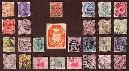 simsearch:400-04832369,k - Close up of ancient old postal stamps Photographie de stock - Aubaine LD & Abonnement, Code: 400-04701860