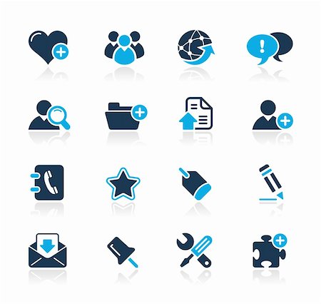puzzle search - Set of decorative blue icons isolated on white background for your web site or presentations.    Vector file in EPS 8 file format. Stock Photo - Budget Royalty-Free & Subscription, Code: 400-04702977