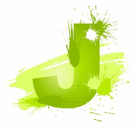 dripping colour art - Green abstract paint splashes font. Letter J. Vector on white background. Stock Photo - Budget Royalty-Free & Subscription, Code: 400-04714053