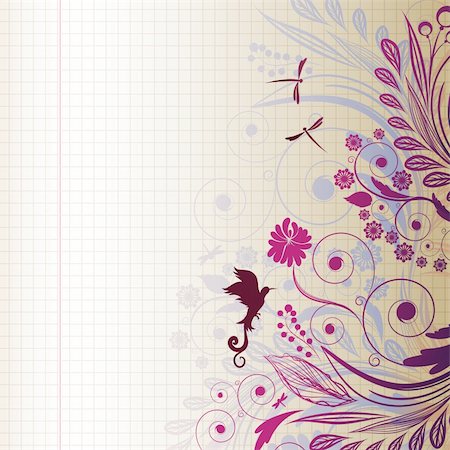 fabric bird - EPS10 vector sketch flower. Illustration for your design. Stock Photo - Budget Royalty-Free & Subscription, Code: 400-04714369