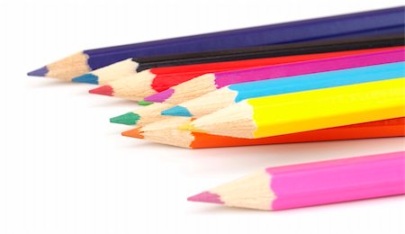 simsearch:400-04046903,k - Close up pencils on white background Stock Photo - Budget Royalty-Free & Subscription, Code: 400-04714974