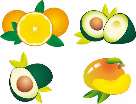 simsearch:400-04716078,k - Set of fruit vectors. To see similar, please VISIT MY PORTFOLIO Stock Photo - Budget Royalty-Free & Subscription, Code: 400-04716079