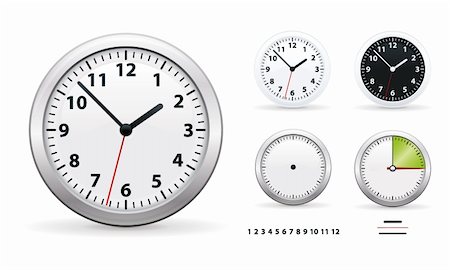 simsearch:600-06702130,k - A vector illustration of a wall office clocks. Stock Photo - Budget Royalty-Free & Subscription, Code: 400-04716082