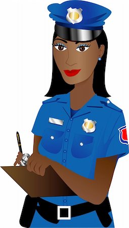 female police officer happy - Vector Illustration of a Police Woman 1. Photographie de stock - Aubaine LD & Abonnement, Code: 400-04716717