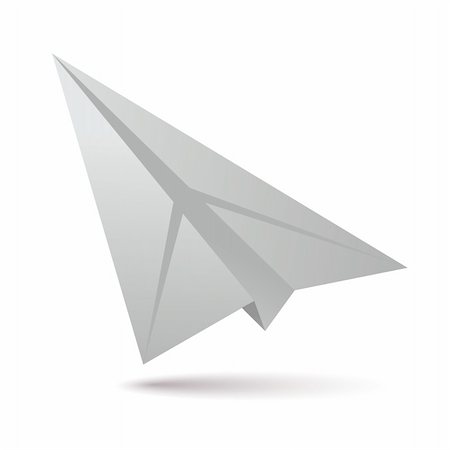 shadow plane - white paper plane Stock Photo - Budget Royalty-Free & Subscription, Code: 400-04716747