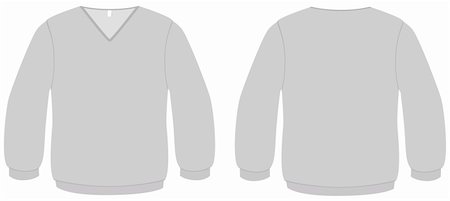 Template vector illustration of a blank sweater with V-neck. All objects and details are isolated. Colors and transparent background color are easy to adjust/customize. Stock Photo - Budget Royalty-Free & Subscription, Code: 400-04717120