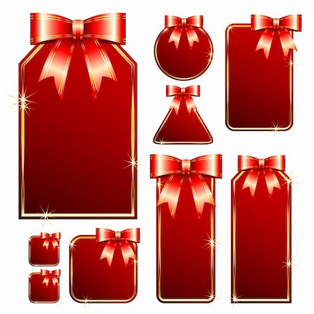 simsearch:400-04374732,k - set of red tags with bow,  this  illustration may be useful  as designer work Stock Photo - Budget Royalty-Free & Subscription, Code: 400-04717446