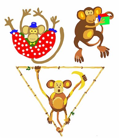 simsearch:400-05253726,k - illustration of the apes in circus Foto de stock - Super Valor sin royalties y Suscripción, Código: 400-04717619