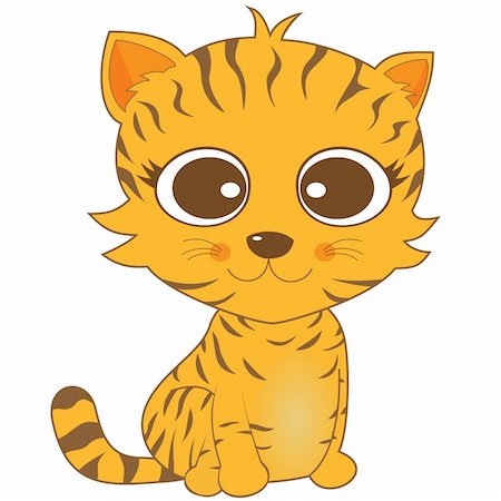 simsearch:400-08189024,k - vector illustration of cute looking brown stripe cat with big eyes Photographie de stock - Aubaine LD & Abonnement, Code: 400-04717854