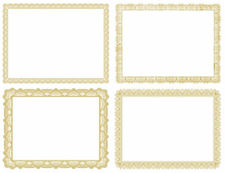 elegant invitation victorian - Set of vector certificate borders. Easy to edit. Stock Photo - Budget Royalty-Free & Subscription, Code: 400-04717943