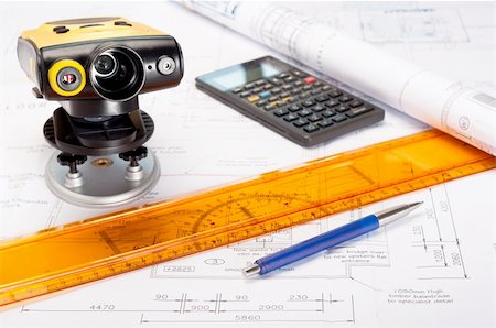 simsearch:400-06424061,k - Construction measurement concept with laser measurement device, building plans and calculator Stock Photo - Budget Royalty-Free & Subscription, Code: 400-04719902
