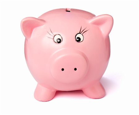 simsearch:400-07218287,k - close up of piggy bank on white background  with clipping path Stock Photo - Budget Royalty-Free & Subscription, Code: 400-04710361