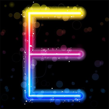 Vector - Alphabet Rainbow Lights  Glitter with Sparkles Photographie de stock - Aubaine LD & Abonnement, Code: 400-04712423