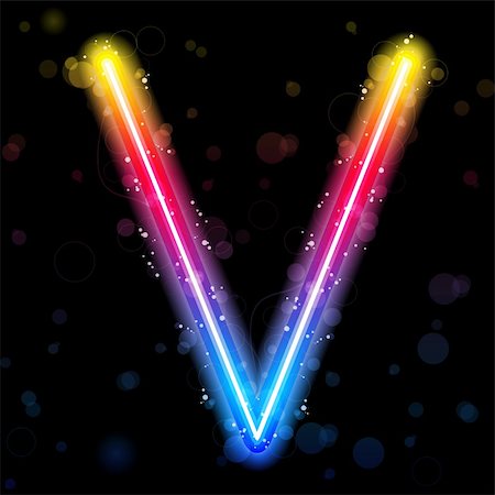 Vector - Alphabet Rainbow Lights  Glitter with Sparkles Stock Photo - Budget Royalty-Free & Subscription, Code: 400-04712442