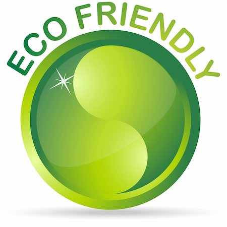 earth friendly - Eco friendly logo button Stock Photo - Budget Royalty-Free & Subscription, Code: 400-04712526