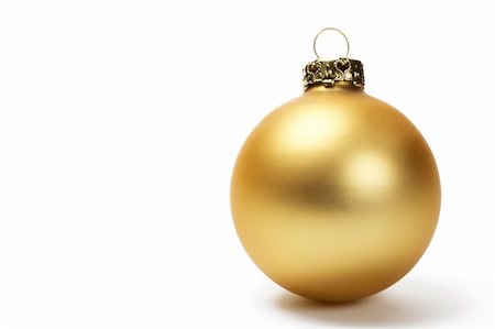 robstark (artist) - golden dull christmas ball on white background Stock Photo - Budget Royalty-Free & Subscription, Code: 400-04712843