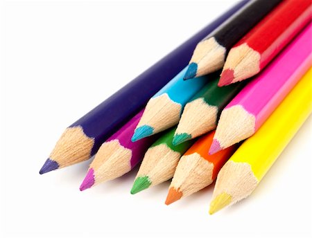simsearch:400-04046903,k - Close up pencils on white background Stock Photo - Budget Royalty-Free & Subscription, Code: 400-04713552