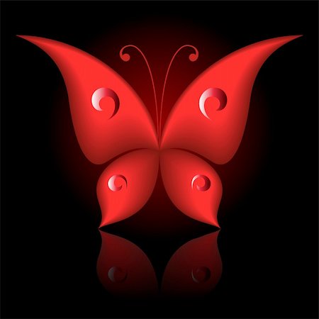 simsearch:400-06101053,k - Vector illustration of red icon simply butterfly Photographie de stock - Aubaine LD & Abonnement, Code: 400-04724164