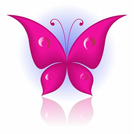 simsearch:400-06101053,k - Vector illustration of magenta icon simply butterfly Photographie de stock - Aubaine LD & Abonnement, Code: 400-04724165