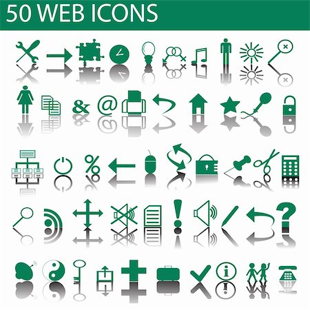 simsearch:400-06065651,k - Green web icons set Photographie de stock - Aubaine LD & Abonnement, Code: 400-04724969