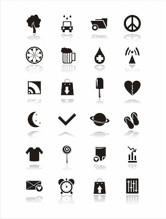 peace silhouette in black - set of 21 web black icons Stock Photo - Budget Royalty-Free & Subscription, Code: 400-04726182