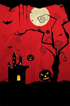 simsearch:400-03936196,k - illustration of dark scary halloween night Stock Photo - Budget Royalty-Free & Subscription, Code: 400-04726855