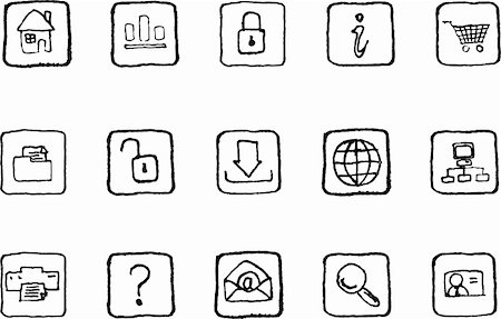 simsearch:400-03938572,k - website and internet icons grunge line Stock Photo - Budget Royalty-Free & Subscription, Code: 400-04727793
