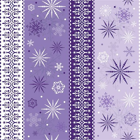 Seamless violet-white striped christmas pattern with snowflakes (vector) Stock Photo - Budget Royalty-Free & Subscription, Code: 400-04728071