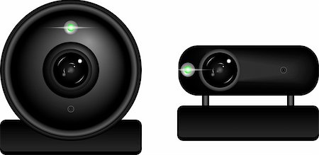 Two vector webcams, ai format, compatible with Adobe Illustrator CS (11.0) and later. Fully customizable with each part as a separate layer, layers grouped according to webcam. Light can be turned on and off, color can be changed. Stock Photo - Budget Royalty-Free & Subscription, Code: 400-04728173