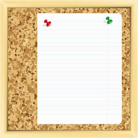 simsearch:400-05040053,k - Vector. closeup of note paper on cork board - Illustration for your design Stock Photo - Budget Royalty-Free & Subscription, Code: 400-04728522