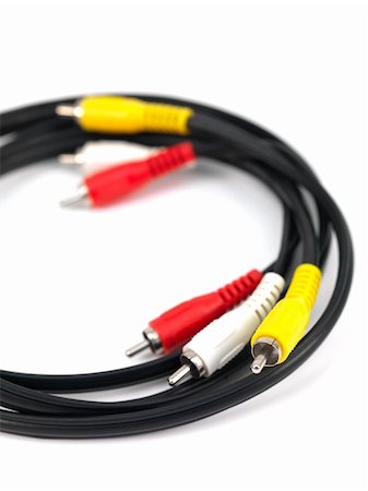 simsearch:400-04278064,k - Video cables isolated against a white background Stock Photo - Budget Royalty-Free & Subscription, Code: 400-04728963