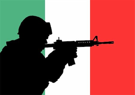 simsearch:400-04072400,k - Silhouette of an Italian soldier with the flag of Italy in the background Stock Photo - Budget Royalty-Free & Subscription, Code: 400-04729105