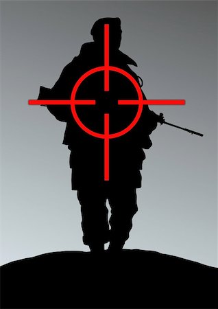 simsearch:400-04072400,k - Illustration of a soldier being targeted Stock Photo - Budget Royalty-Free & Subscription, Code: 400-04729556