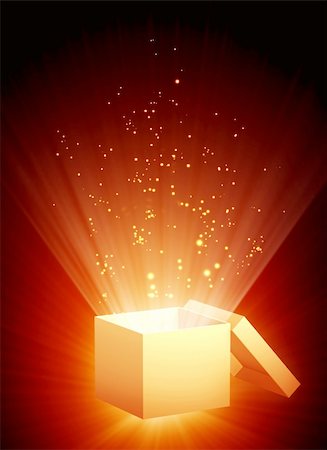 Vertical background of red color with magic box Stock Photo - Budget Royalty-Free & Subscription, Code: 400-04729658