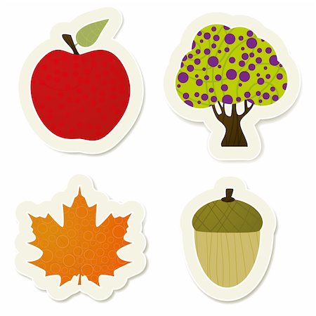 simsearch:400-04027889,k - Autumn vector stickers set. Vector stickers collection. Stock Photo - Budget Royalty-Free & Subscription, Code: 400-04720240