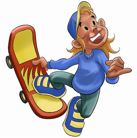 simsearch:400-05737917,k - Smiling boy jumping with his skate board Stock Photo - Budget Royalty-Free & Subscription, Code: 400-04722934