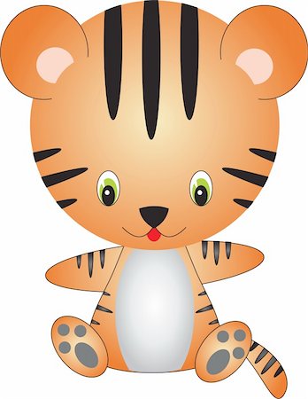 simsearch:400-06131670,k - illustration of isolated cartoon tiger on white background Stock Photo - Budget Royalty-Free & Subscription, Code: 400-04723168
