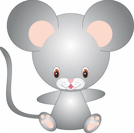 illustration of isolated cartoon mouse on white background Foto de stock - Super Valor sin royalties y Suscripción, Código: 400-04723174