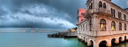 Cityscape of building on dock with beautiful bridge and ocean in Macao, China. Stock Photo - Budget Royalty-Free & Subscription, Code: 400-04723261