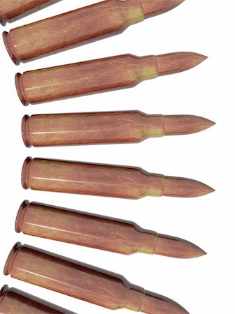 projectile - row of bullets caliber 7.62 isolated at white background Stock Photo - Budget Royalty-Free & Subscription, Code: 400-04723550