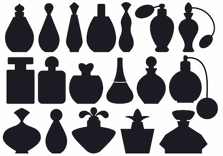 set of perfume bottle silhouettes, vector Stock Photo - Budget Royalty-Free & Subscription, Code: 400-04723805