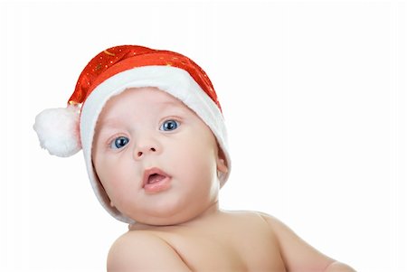 Beautiful santa baby boy on isolated  a white background Stock Photo - Budget Royalty-Free & Subscription, Code: 400-04723800