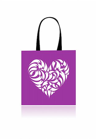 simsearch:400-04263617,k - Shopping bag design, floral heart shape Photographie de stock - Aubaine LD & Abonnement, Code: 400-04735387