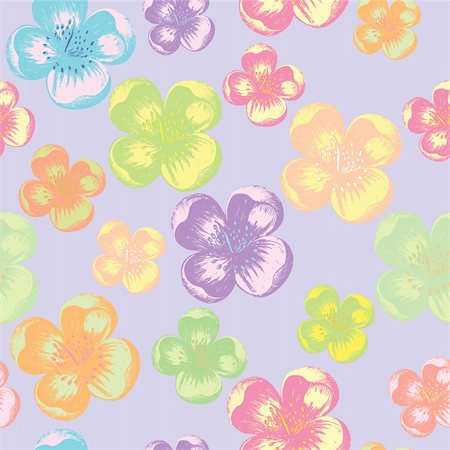 simsearch:400-06454217,k - Seamless flower background. Easy to edit vector image. Ready to use as swatch. EPS 8 vector file included Stock Photo - Budget Royalty-Free & Subscription, Code: 400-04735673