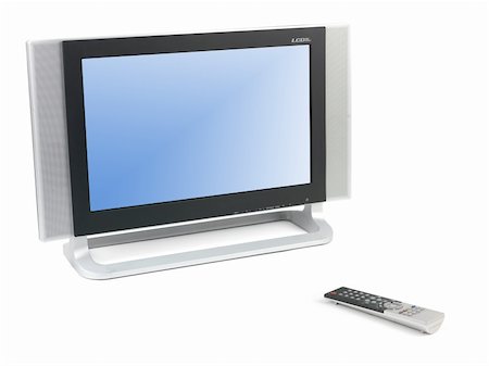 A LCD TV monitor isolated against a white background Stock Photo - Budget Royalty-Free & Subscription, Code: 400-04736253