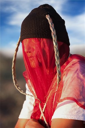 sentinel - Man with strange headdress and red veil Stock Photo - Budget Royalty-Free & Subscription, Code: 400-04736587