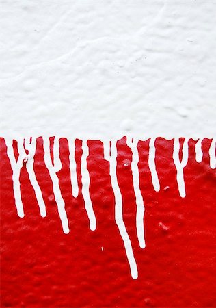 dripping colour art - Wall with white dripping paint running over red background. Abstract texture. Stock Photo - Budget Royalty-Free & Subscription, Code: 400-04737136